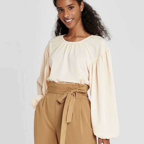 NWOT / A New Day / Cream Balloon Sleeve Top - Picture 4 of 5